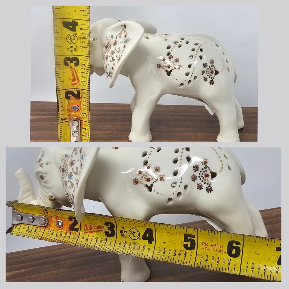 Lenox Jewels of Light Elephant Pierced Ivory Fine China Sculpture 24k Gold NEW - Picture 10 of 10